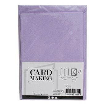 Lilac Cards and Envelopes A6 6 Pack image number 2