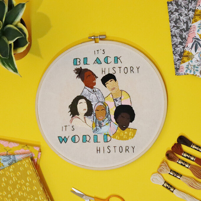 How to Sew a Black History Month Embroidery Hoop image number 1