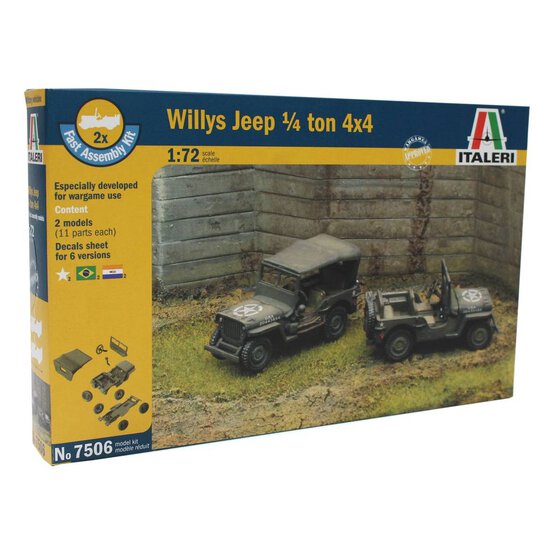 Italeri Willys Jeep 1/4 Ton 4x4 Model Kit 7506 image number 1