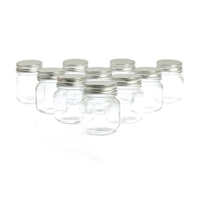 Clear Mini Glass Jars 155ml 10 Pack  image number 1