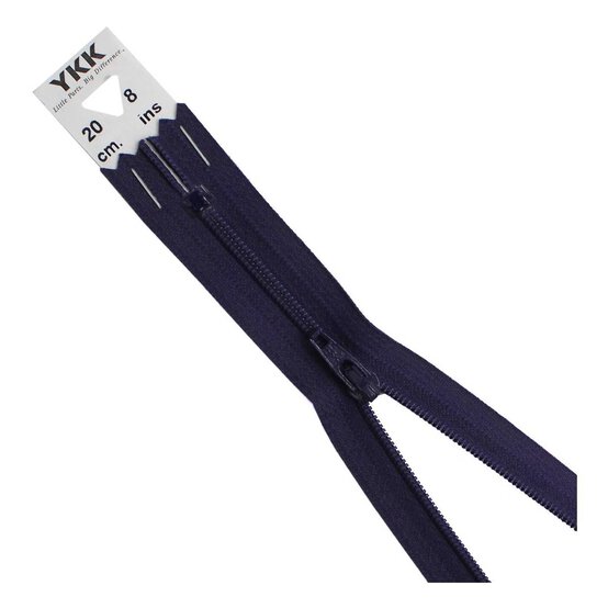 YKK Dark Purple Dress and Skirt Zip 20cm image number 1