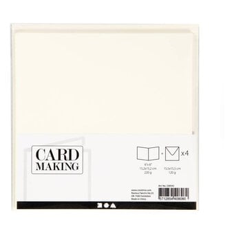 Off White Cards and Envelopes 6 x 6 Inches 4 Pack