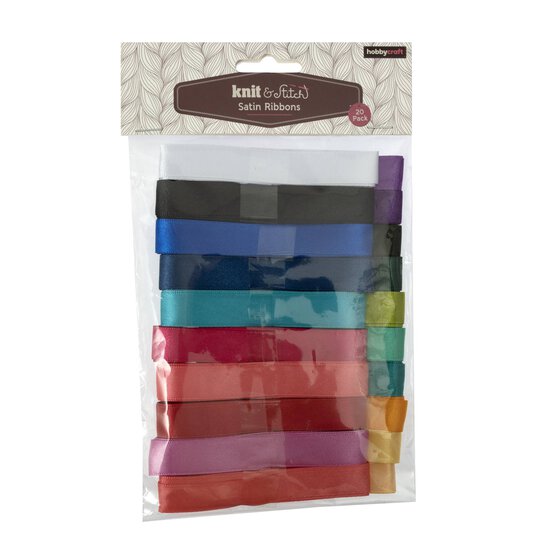 Bright Satin Faced Ribbons 15mm x 1m 20 Pack image number 5