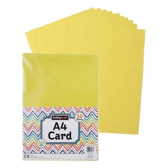 Yellow Card A4 10 Pack