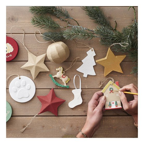 Hanging Ceramic Christmas Decorations 3 Pack image number 2