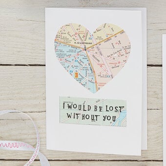 How to Make a Map Heart Card