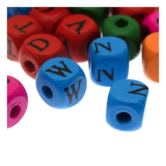 Bright Wooden Alphabet Beads 50g image number 2