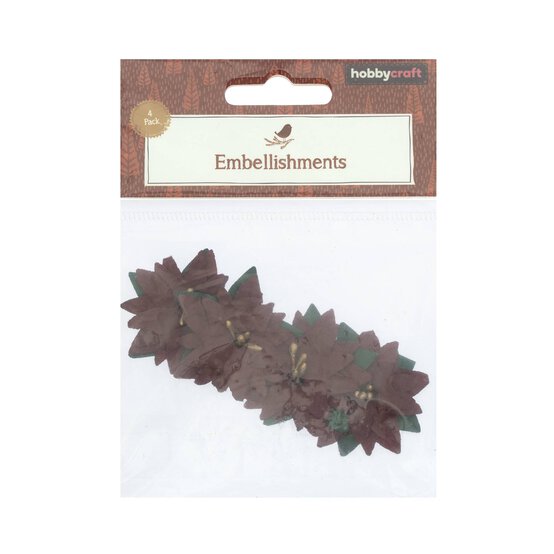 Red Poinsettia Embellishments 4 Pack image number 5