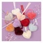 Peach Faux Fur Heart Pom 9cm  image number 2