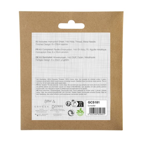 Trimits Lavender Cross Stitch Bookmark Kit image number 5