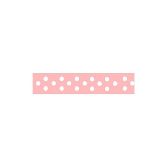 Baby Pink Polka Dot Grosgrain Ribbon 13mm x 5m image number 1