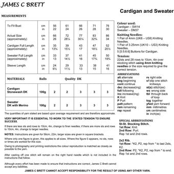 James C Brett Stonewash DK Cardigan and Jumper Pattern JB662 image number 2