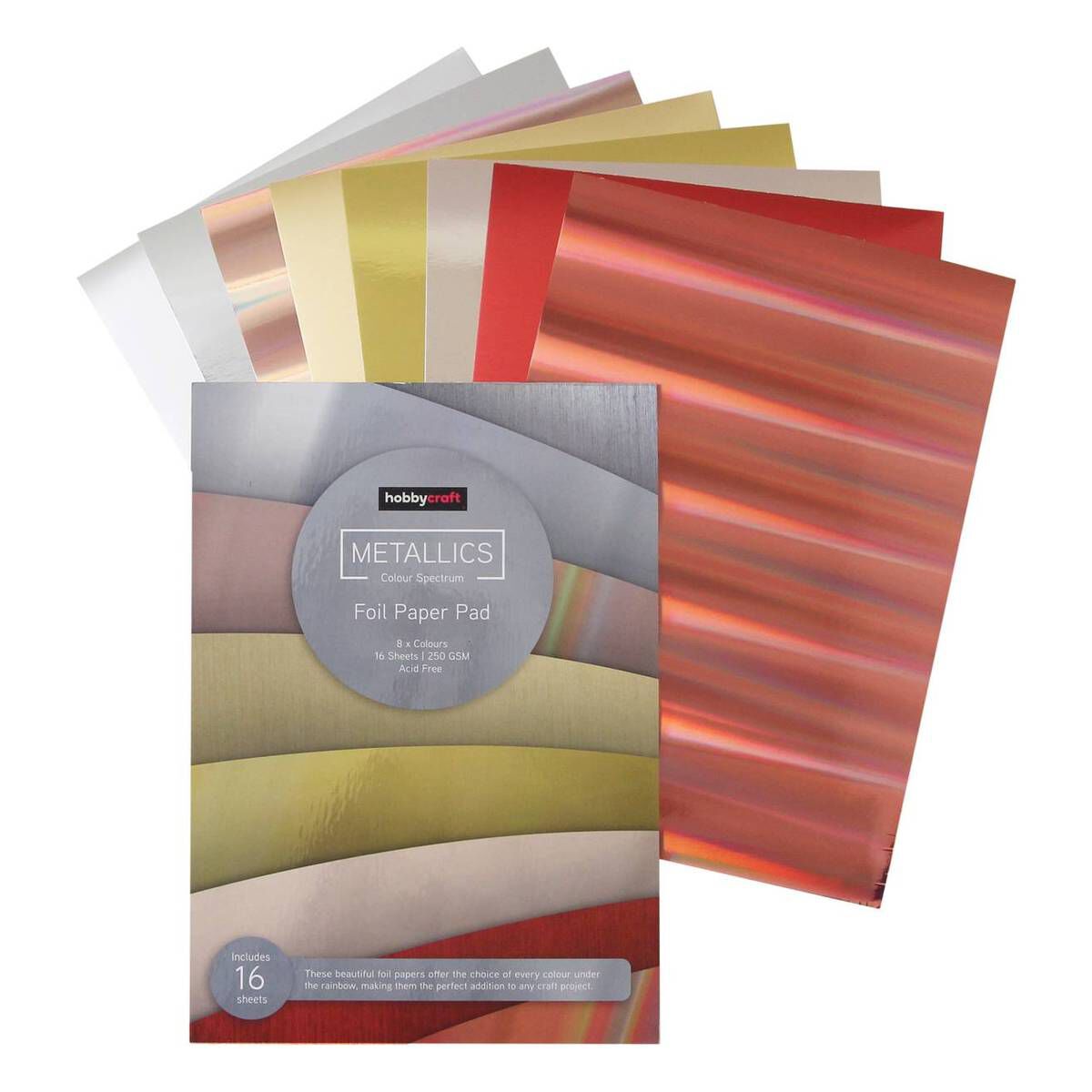 Metallic Foil Paper Pad A4 16 Sheets Hobbycraft