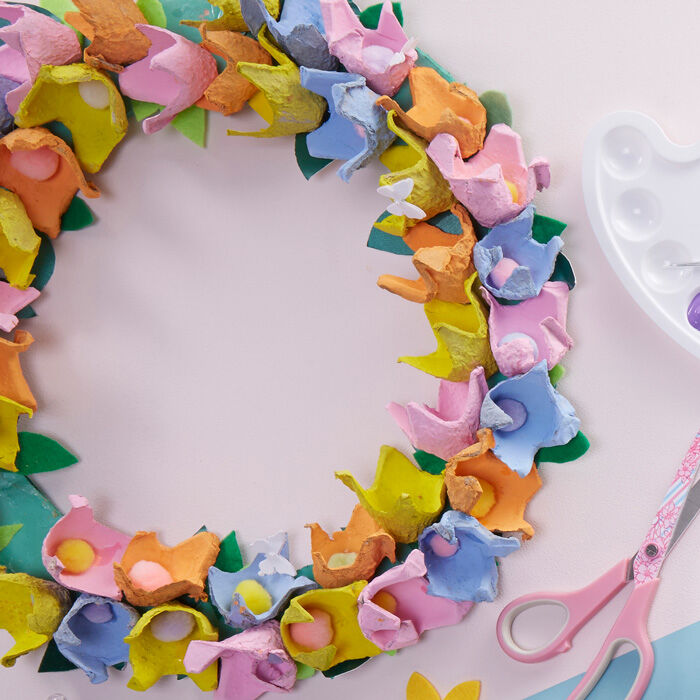 How to Make an Egg Carton Flower Wreath Hobbycraft