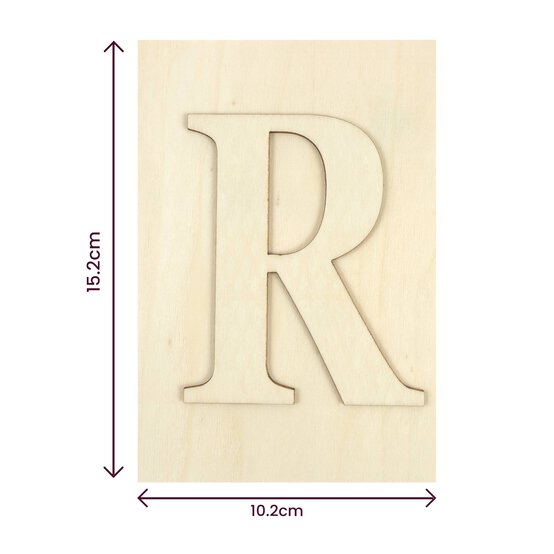 Wooden Letter R Plaque 10cm x 15cm image number 4