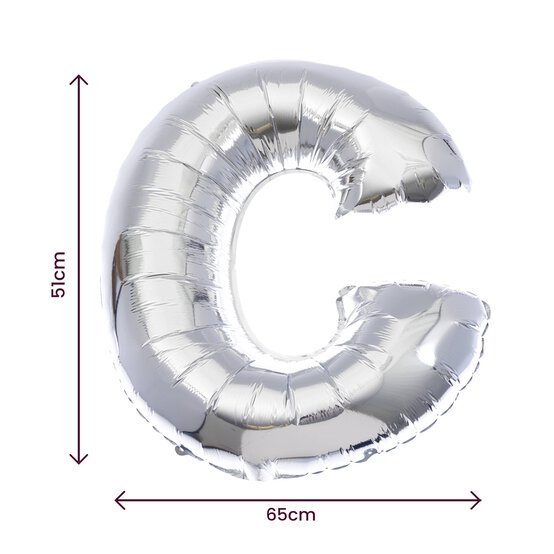 Extra Large Silver Foil Letter C Balloon image number 2
