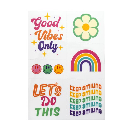 Good Vibes Cold Transfer Vinyl Stickers 6 Pack image number 3