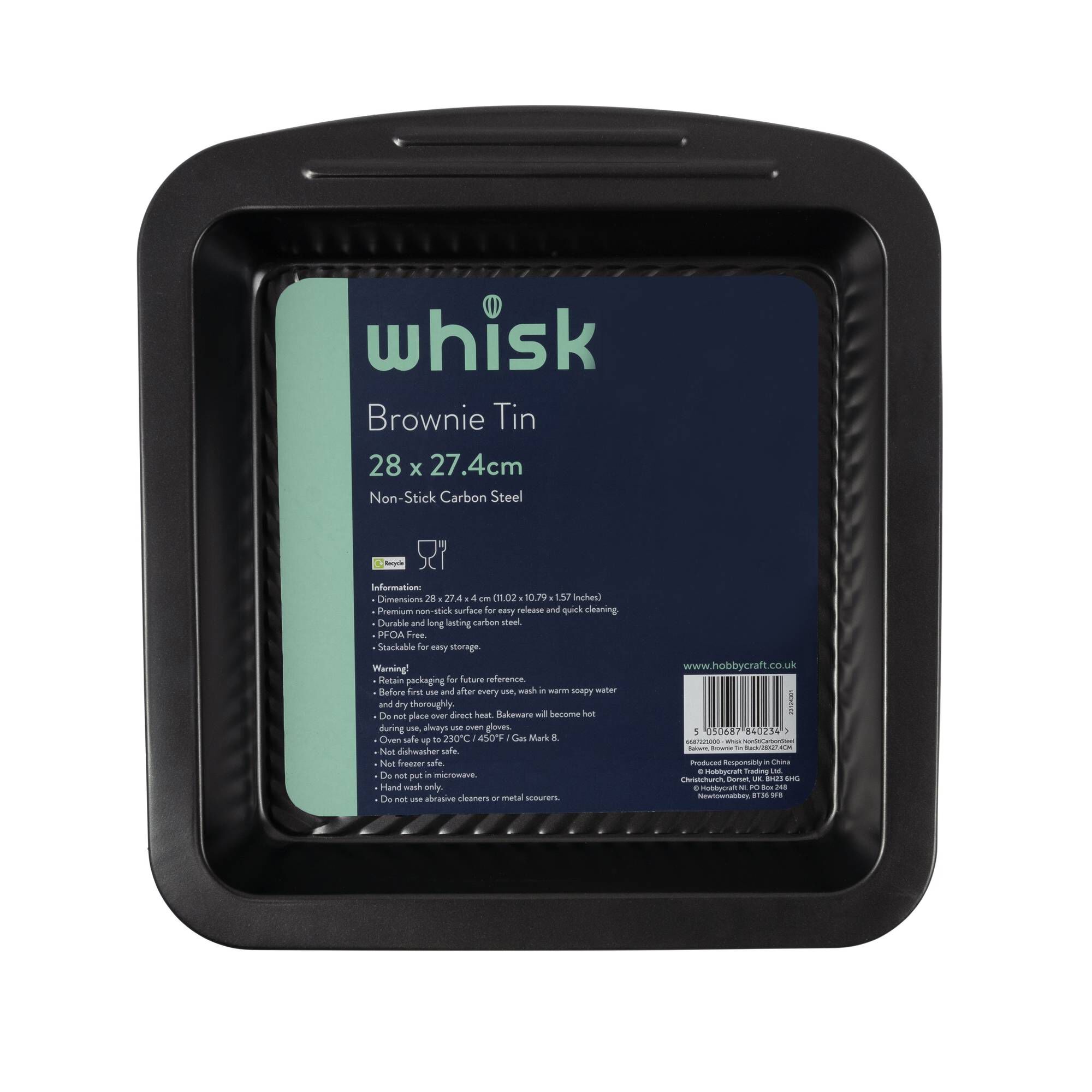Whisk NonStick Carbon Steel Brownie Tin Hobbycraft