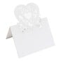 White Pearlescent Heart Place Cards 20 Pack image number 2