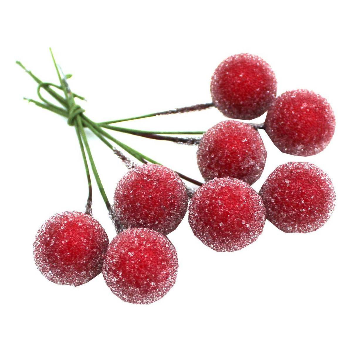 Frosted Red Berry Picks 8 Pieces Hobbycraft