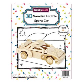 3D Wooden Sports Car Puzzle image number 2
