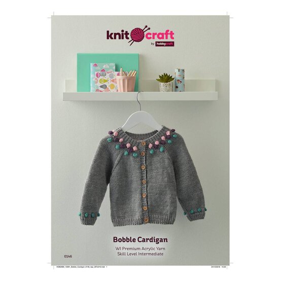 Knitcraft Kids' Bobble Cardigan Pattern 0146 image number 1