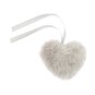 Grey Faux Fur Heart Pom 9cm image number 1