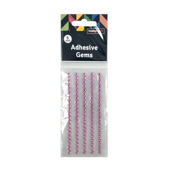 Pink Adhesive Gem Strips 5mm 5 Pack image number 4