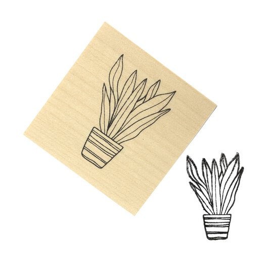Snake Plant Wooden Stamp 3.8cm x 3.8cm image number 1
