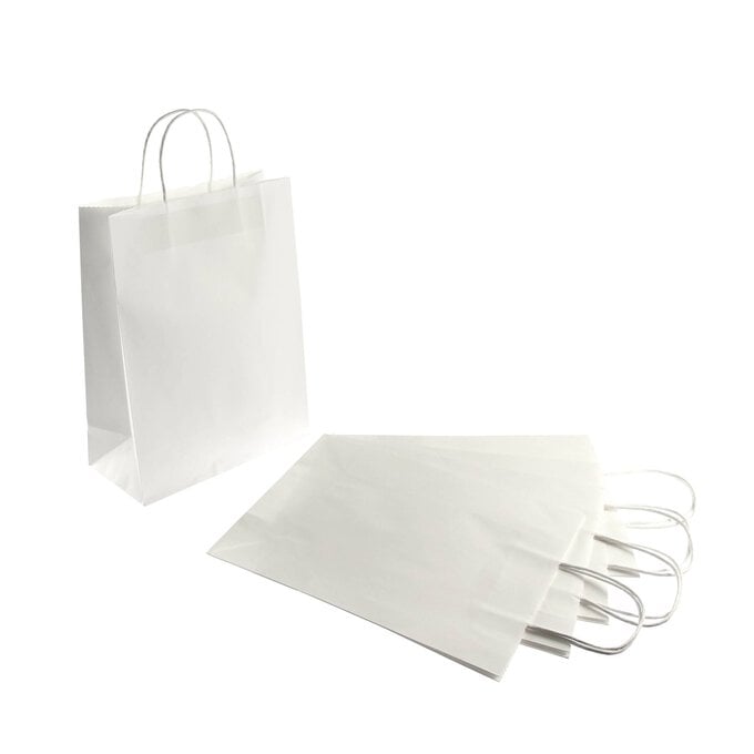 White Ready to Decorate Gift Bags 5 Pack image number 1