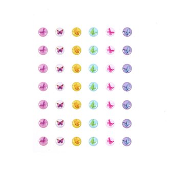 Butterfly Adhesive Gems 10mm 42 Pack