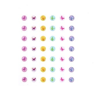 Butterfly Adhesive Gems 10mm 42 Pack