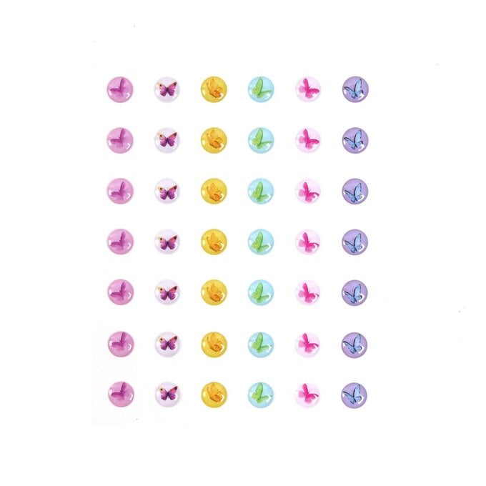 Butterfly Adhesive Gems 10mm 42 Pack image number 1
