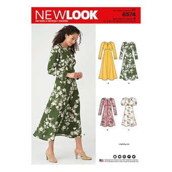 New Look Women's Dress Sewing Pattern 6574