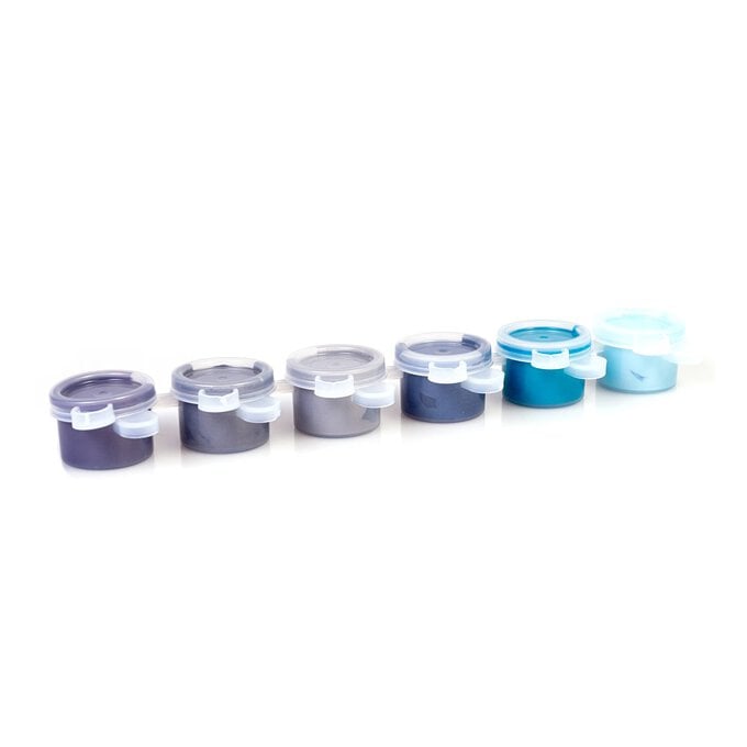 Blue Metallic Acrylic Craft Paints 5ml 6 Pack image number 1