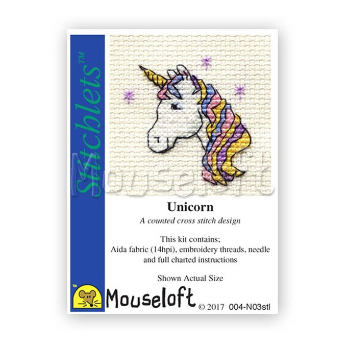 Mouseloft Stitchlets Unicorn Cross Stitch Kit image number 1