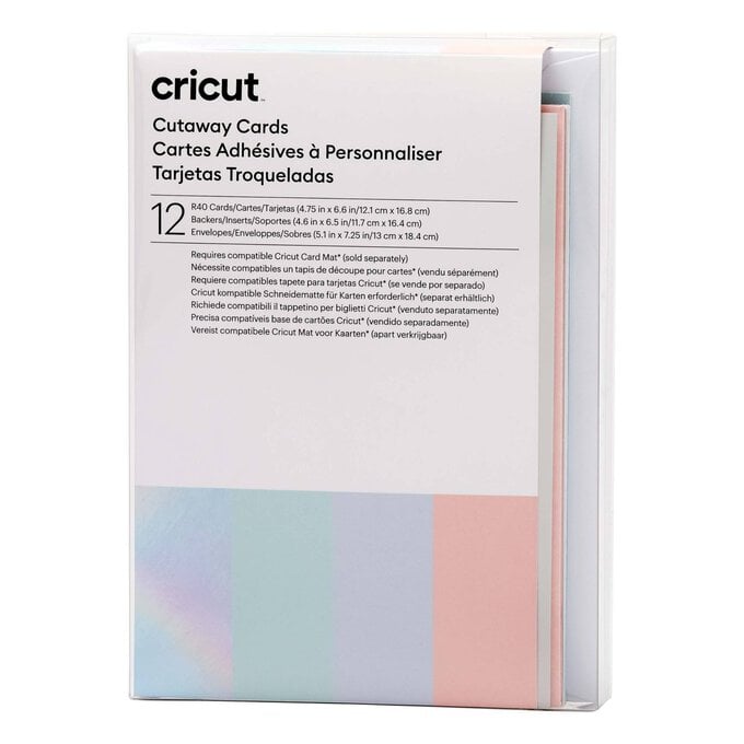 Cricut Pastel Cutaway Cards 4.75 x 6.6 Inches 12 Pack image number 1