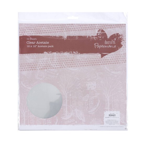 Papermania Clear Acetate Sheets 12 x 12 Inches 10 Pack image number 1