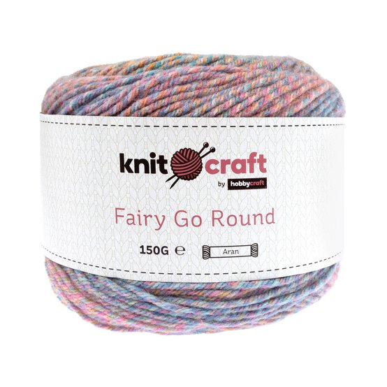 Knitcraft Pink Turquoise Fairy Go Round Aran Yarn 150g  image number 1