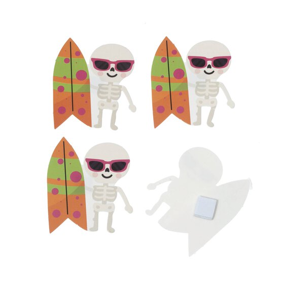 Surfing Skeleton Card Toppers 4 Pack  image number 3