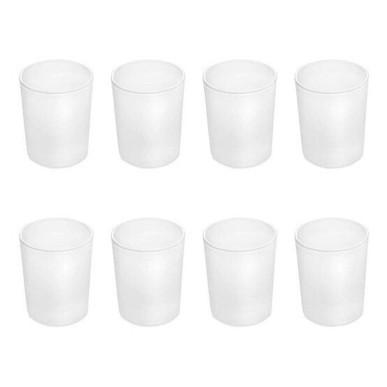 Frosted Glass Candle Holder 6.5cm 8 Pack image number 1