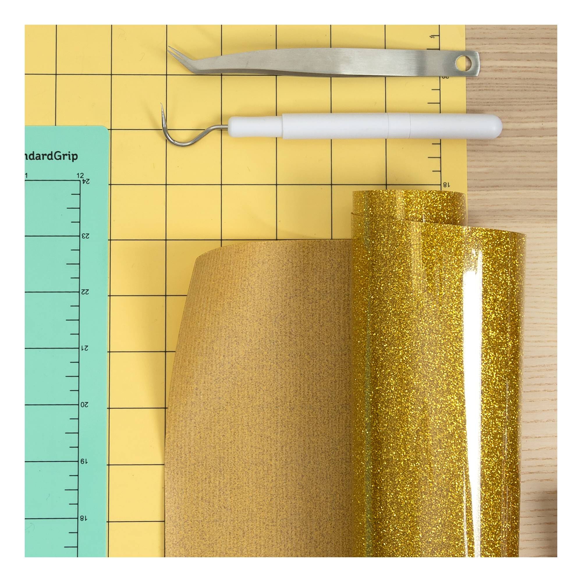 Siser Gold Glitter Heat Transfer Vinyl 30cm x 50cm Hobbycraft