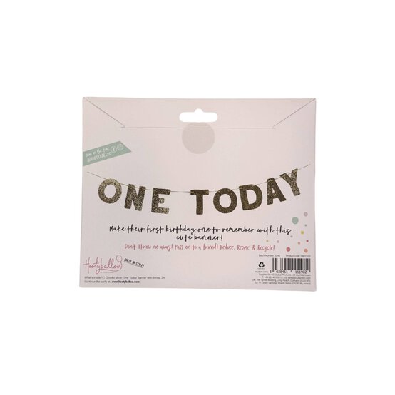 Gold One Today Chunky Glitter Banner 2m image number 4