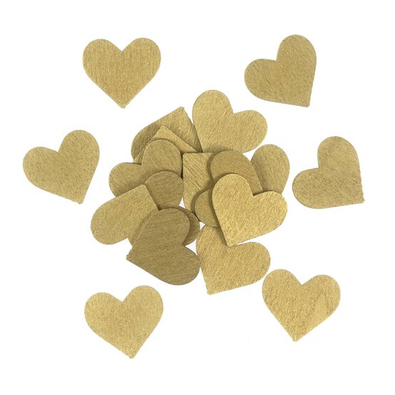 Gold Wooden Hearts 18 Pack  image number 2