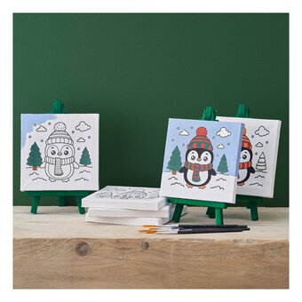 Paint Your Own Penguin Canvas Set 6 Pack 