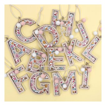 Hanging Wooden Letter J 7.5cm 