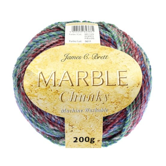 James C Brett Poppy Fields Marble Chunky Yarn 200g image number 1