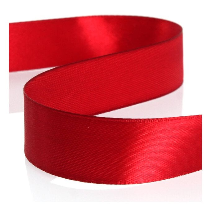 Scarlet Red Satin Ribbon 20mm x 15m image number 1