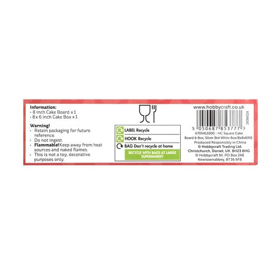 Square Cake Board and Box 8 Inches image number 6