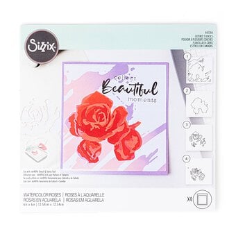 Sizzix Watercolour Roses Layered Stencil Set 4 Pack image number 4